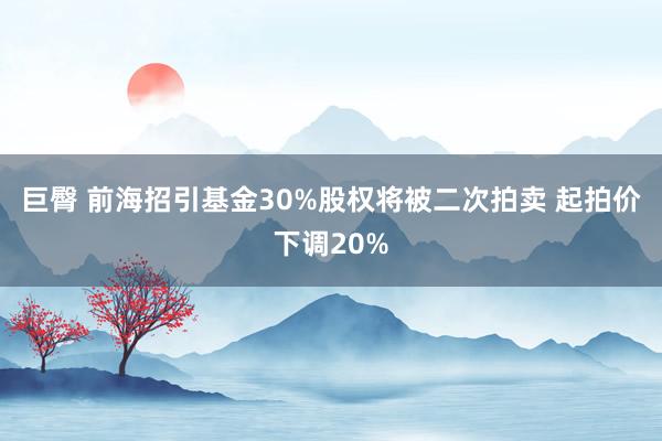 巨臀 前海招引基金30%股权将被二次拍卖 起拍价下调20%