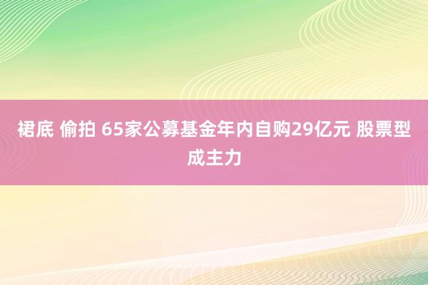 裙底 偷拍 65家公募基金年内自购29亿元 股票型成主力