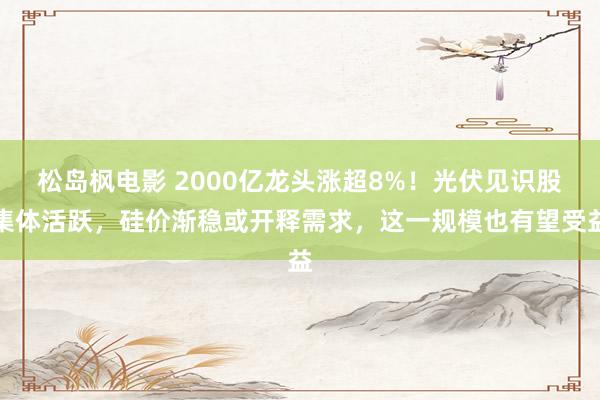 松岛枫电影 2000亿龙头涨超8%！光伏见识股集体活跃，硅价渐稳或开释需求，这一规模也有望受益