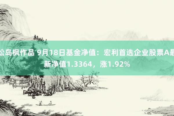 松岛枫作品 9月18日基金净值：宏利首选企业股票A最新净值1.3364，涨1.92%