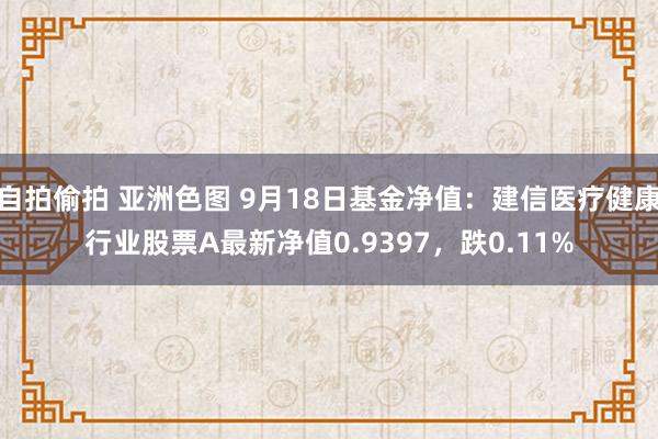 自拍偷拍 亚洲色图 9月18日基金净值：建信医疗健康行业股票A最新净值0.9397，跌0.11%