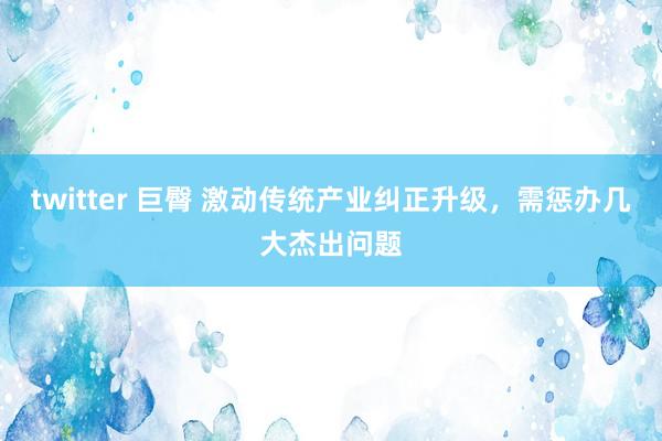 twitter 巨臀 激动传统产业纠正升级，需惩办几大杰出问题