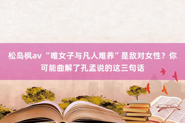 松岛枫av “唯女子与凡人难养”是敌对女性？你可能曲解了孔孟说的这三句话