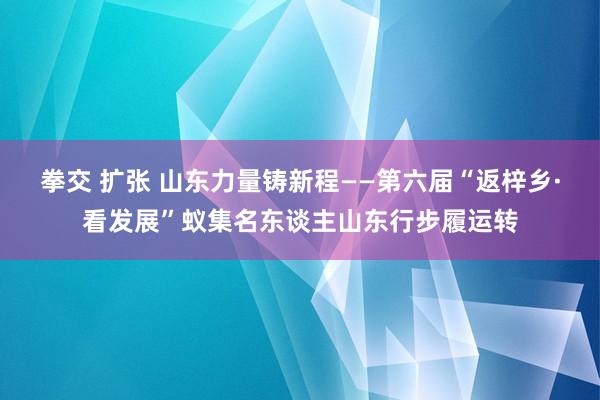 拳交 扩张 山东力量铸新程——第六届“返梓乡·看发展”蚁集名东谈主山东行步履运转