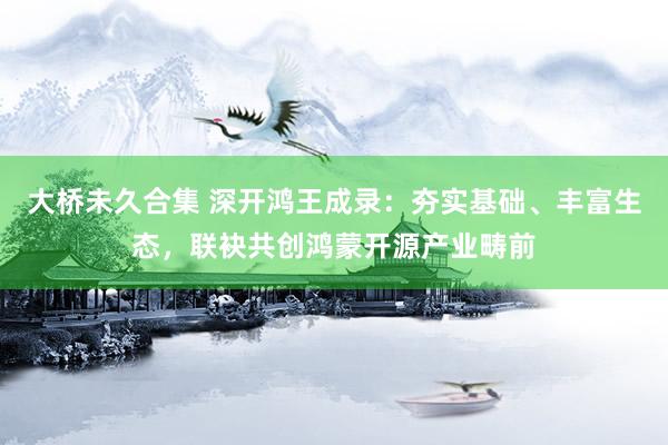 大桥未久合集 深开鸿王成录：夯实基础、丰富生态，联袂共创鸿蒙开源产业畴前