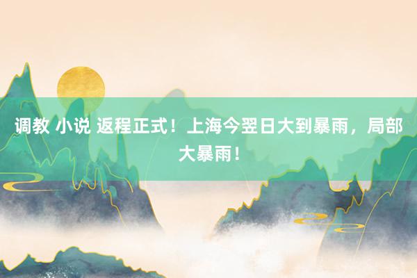 调教 小说 返程正式！上海今翌日大到暴雨，局部大暴雨！