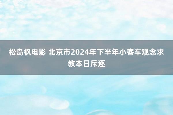 松岛枫电影 北京市2024年下半年小客车观念求教本日斥逐