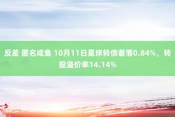 反差 匿名咸鱼 10月11日星球转债着落0.84%，转股溢价率14.14%