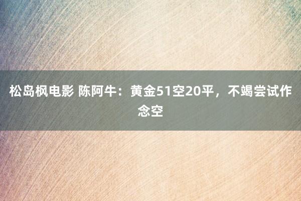 松岛枫电影 陈阿牛：黄金51空20平，不竭尝试作念空