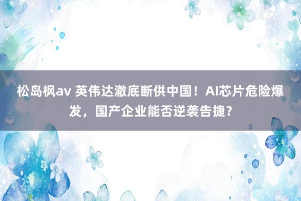 松岛枫av 英伟达澈底断供中国！AI芯片危险爆发，国产企业能否逆袭告捷？