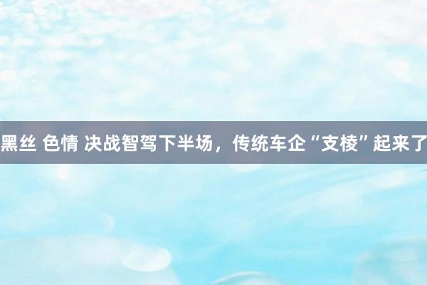 黑丝 色情 决战智驾下半场，传统车企“支棱”起来了