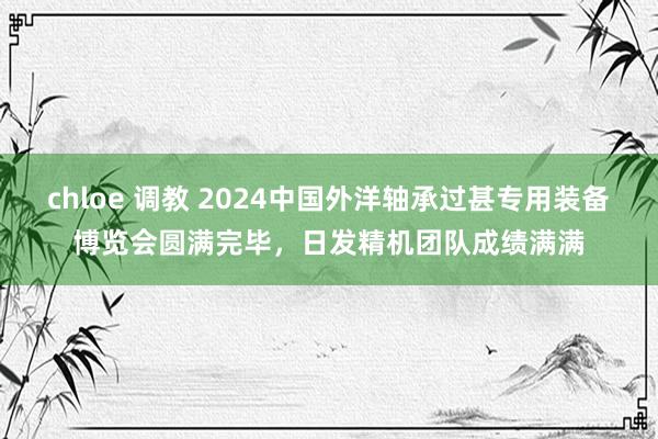 chloe 调教 2024中国外洋轴承过甚专用装备博览会圆满完毕，日发精机团队成绩满满