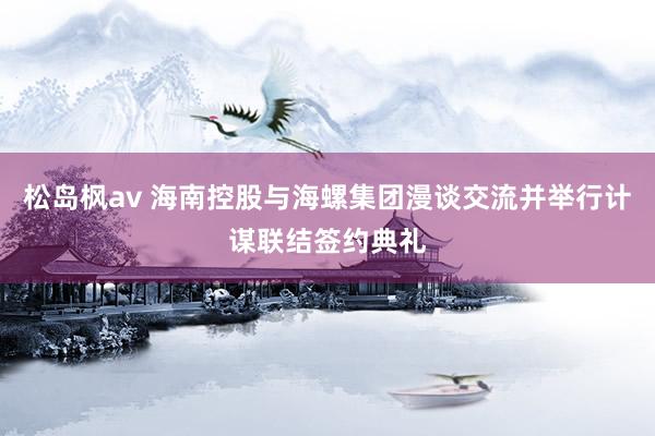 松岛枫av 海南控股与海螺集团漫谈交流并举行计谋联结签约典礼