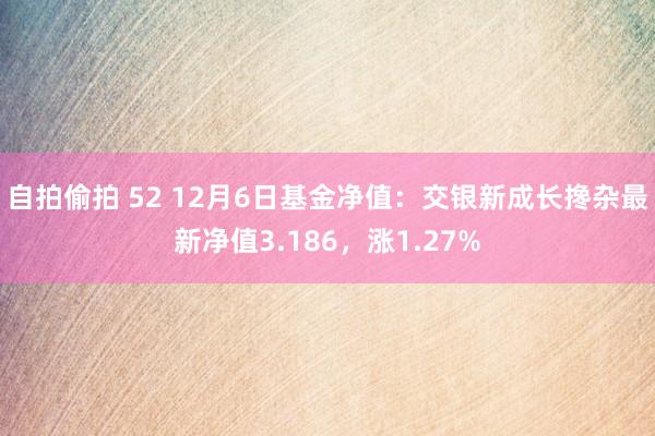 自拍偷拍 52 12月6日基金净值：交银新成长搀杂最新净值3.186，涨1.27%