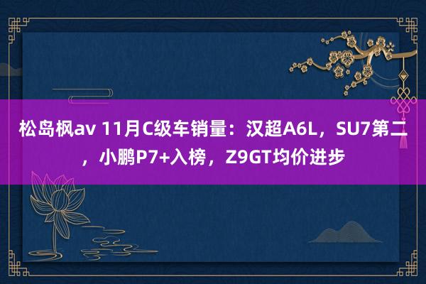 松岛枫av 11月C级车销量：汉超A6L，SU7第二，小鹏P7+入榜，Z9GT均价进步