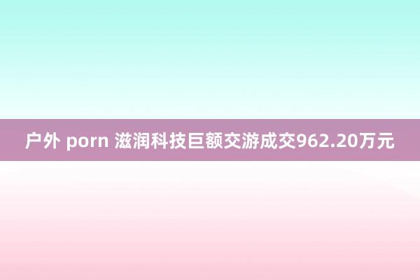 户外 porn 滋润科技巨额交游成交962.20万元