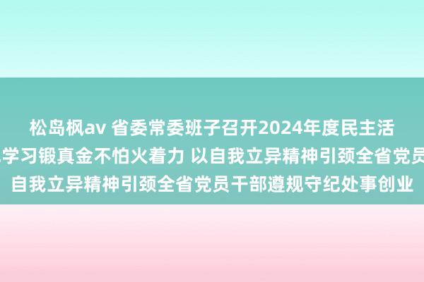 松岛枫av 省委常委班子召开2024年度民主活命会 不停牢固深化党纪学习锻真金不怕火着力 以自我立异精神引颈全省党员干部遵规守纪处事创业