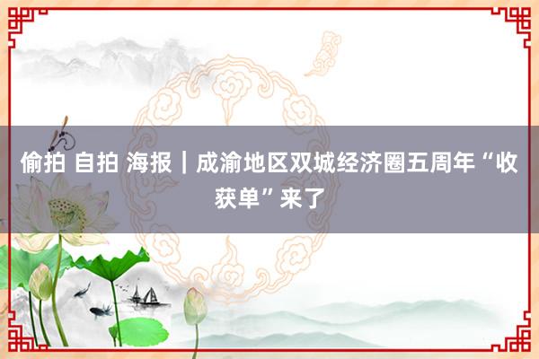 偷拍 自拍 海报｜成渝地区双城经济圈五周年“收获单”来了