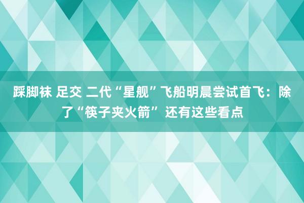 踩脚袜 足交 二代“星舰”飞船明晨尝试首飞：除了“筷子夹火箭” 还有这些看点